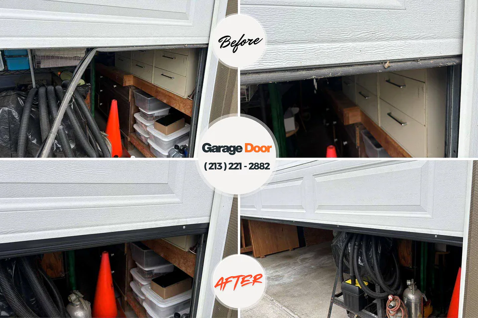 Before and after: garage door repair Avis, PA